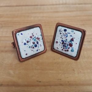 Jacob M. Oldak vintage 1949, Confetti cuff links